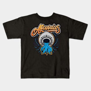 Zodiac AQUARIUS Fingerprint Series Kids T-Shirt